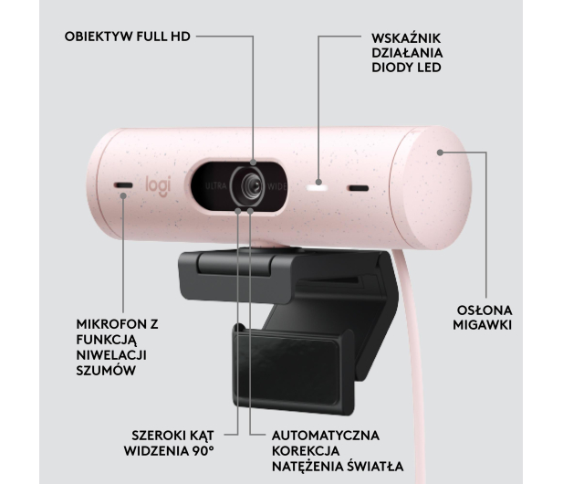 LOGITECH Brio 500 Rose - 1080204 - zdjęcie 12